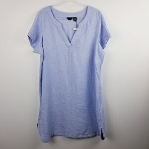 Tahari Blue 100% Linen Dress NWT size 1X